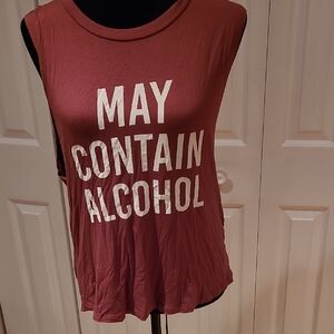 Women's Sleeveless Burgundy Graphic Tee, Size S
